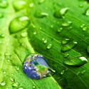 earth on rain drop
