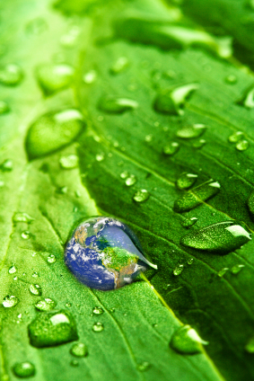 earth on rain drop