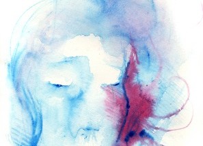 depression - illustrated by water color image of sullen face