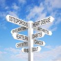 sign post with diseases listed