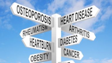 sign post with diseases listed