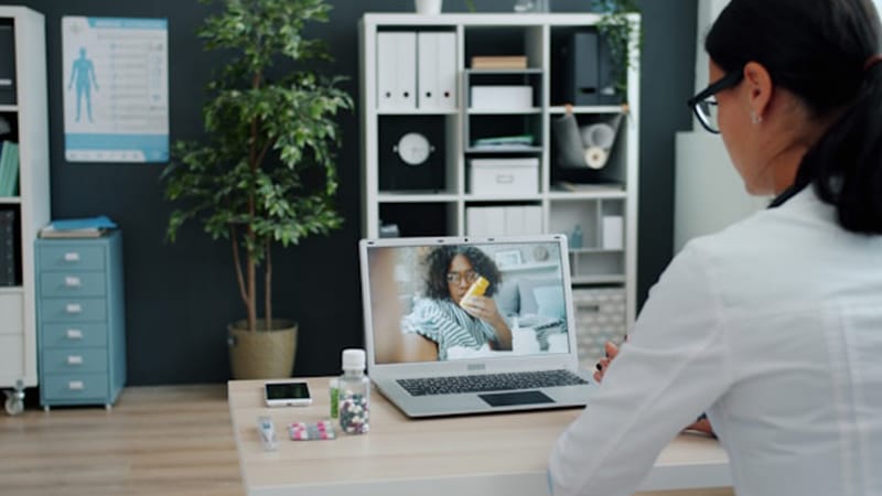 Telehealth Nursing Best Practices woman on telehealth call